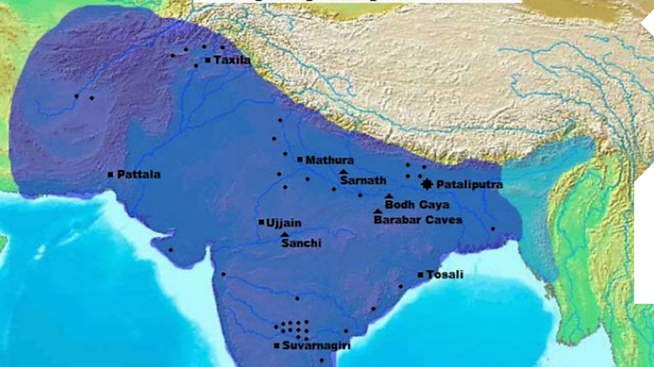 World Map Mauryan Empire