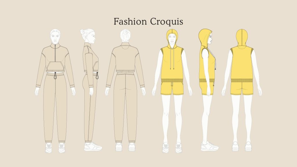 croquis of fashion design